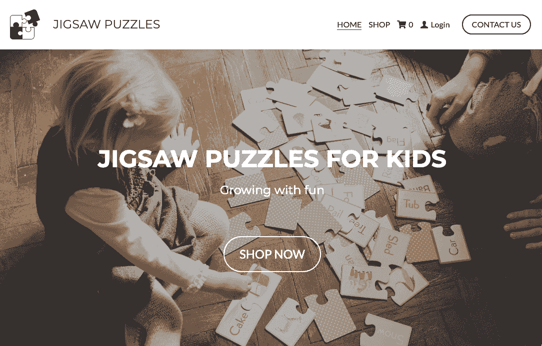 Plantilla de tienda en línea Jigsaw de Strikingly
