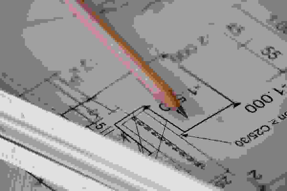 Plans architecturaux, crayon et règle Plans architecturaux, crayon et règle