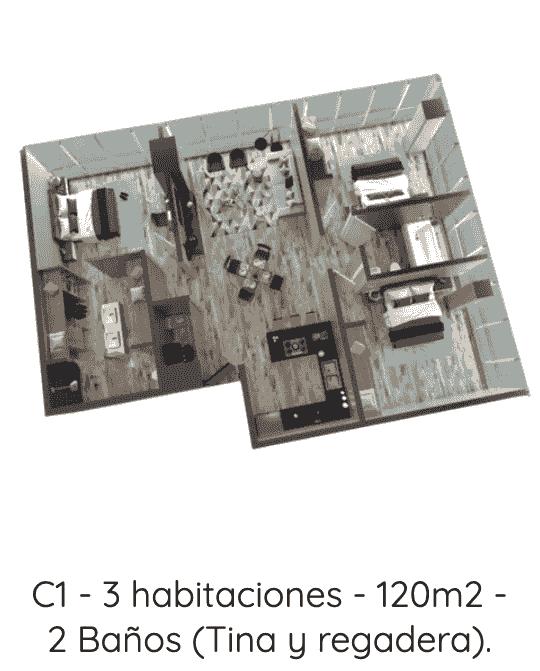 Departamento C1 - 3 habitaciones