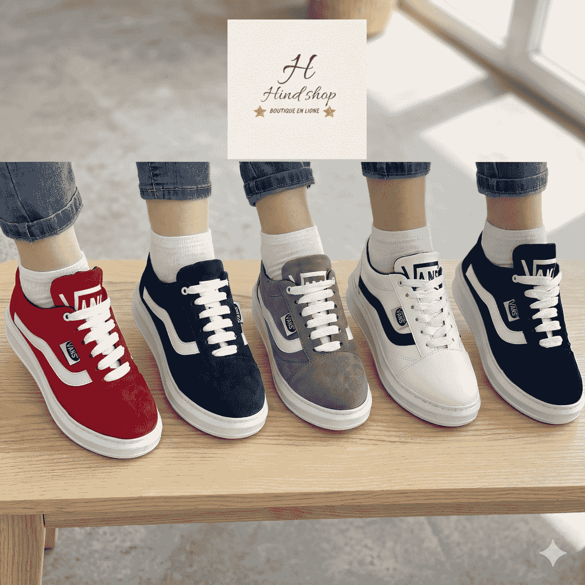 Choose from five wonderful colors that suit every taste, to ensure you look your best on every occasion. attractive colors What distinguishes the store Hind Shop "Hind Shop store for selling elegant and comfortable women's espadrilles in Morocco. The site should display 5 attractive colors, and focus on a special offer: free delivery to all Moroccan cities, with the feature of trying on before payment to ensure quality and satisfaction. The design should be modern, feminine, and facilitate the ordering process via WhatsApp." Choose from five wonderful colors that suit every taste, to ensure you look your best on every occasion. attractive colors What distinguishes the store Hind Shop "Hind Shop store for selling elegant and comfortable women's espadrilles in Morocco. The site should display 5 attractive colors, and focus on a special offer: free delivery to all Moroccan cities, with the feature of trying on before payment to ensure quality and satisfaction. The design should be modern, feminine, and facilitate the ordering process via WhatsApp."