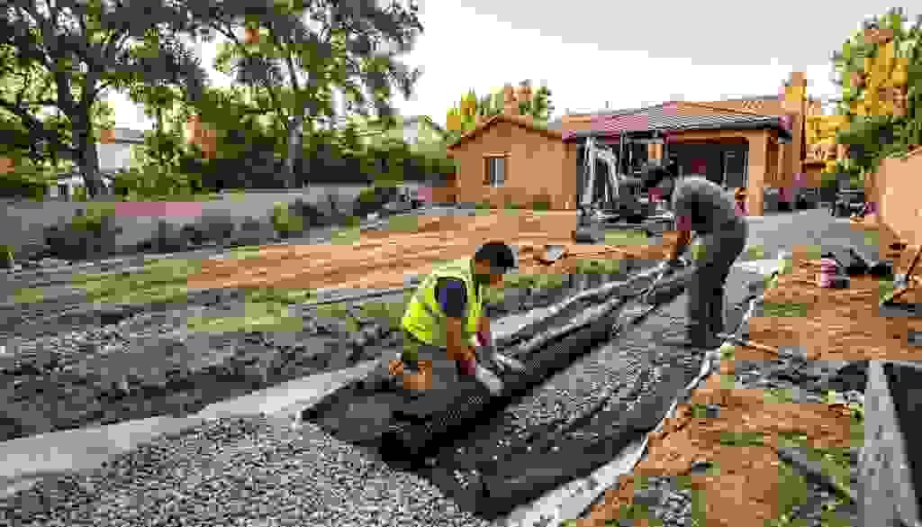 Paver driveway sub-base excavation by Ridgeline Outdoor Living crew in Los Angeles. Paver driveway sub-base excavation by Ridgeline Outdoor Living crew in Los Angeles.