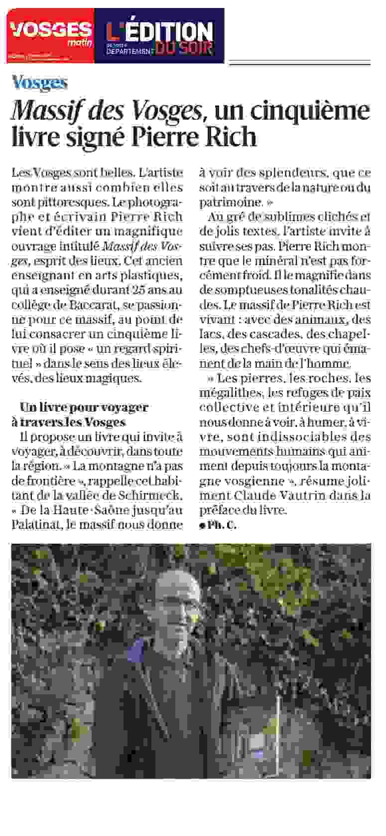 Pierre Rich reinvents the presentation of his photographs through landscape installations that invite an immersive experience. Artistic Installations Our Vision Born in 1963 in Versailles, professional photographer residing in the heart of the Alsatian Vosges, teacher, organizer of exhibitions and shows, Pierre Rich is interested in photographing, here or elsewhere, strange landscape sites and particularly mountainous environments, forests, and stones. Primarily a nature and heritage photographer, he is committed to translating the subtleties, myths, and humanism in a sharp and refined approach to framing and light. His images convey all the plastic and visual qualities of nature, at the center of his work, in an inspired wandering. For several years, he has been focusing on presenting photography differently, alongside more "classic" displays of his images, in the form of landscape installations and performances. He regularly exhibits his images and also publishes numerous photography books that are calls to marvel at the splendor of the World. Pierre Rich reinvents the presentation of his photographs through landscape installations that invite an immersive experience. Artistic Installations Our Vision Born in 1963 in Versailles, professional photographer residing in the heart of the Alsatian Vosges, teacher, organizer of exhibitions and shows, Pierre Rich is interested in photographing, here or elsewhere, strange landscape sites and particularly mountainous environments, forests, and stones. Primarily a nature and heritage photographer, he is committed to translating the subtleties, myths, and humanism in a sharp and refined approach to framing and light. His images convey all the plastic and visual qualities of nature, at the center of his work, in an inspired wandering. For several years, he has been focusing on presenting photography differently, alongside more "classic" displays of his images, in the form of landscape installations and performances. He regularly exhibits his images and also publishes numerous photography books that are calls to marvel at the splendor of the World.