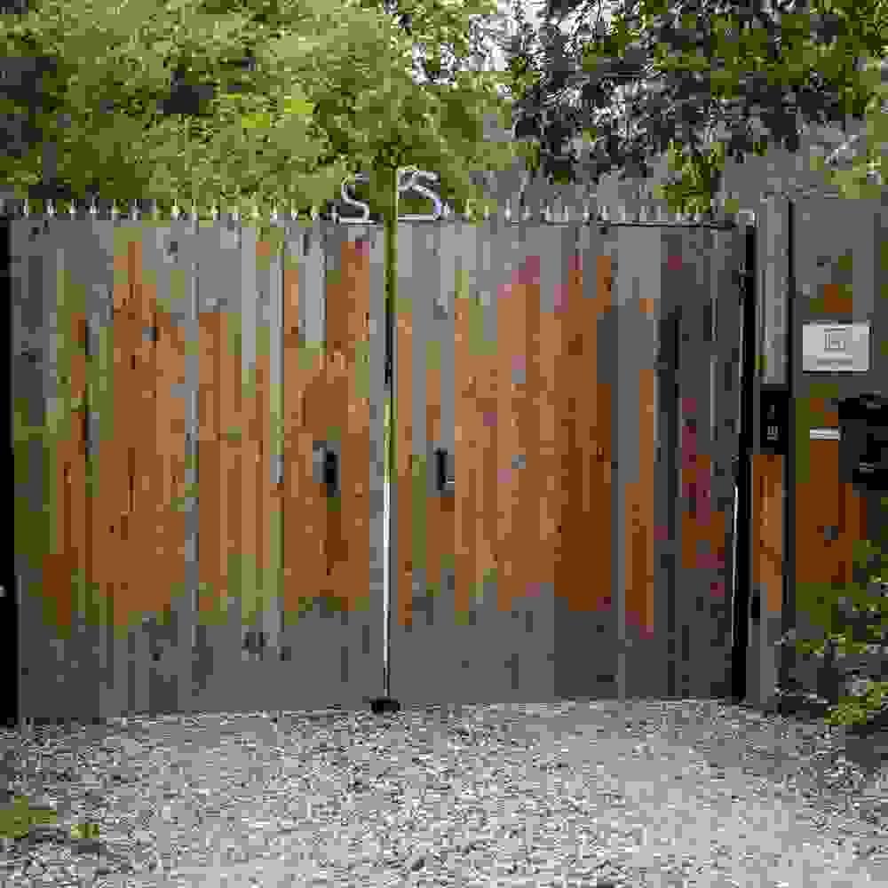 The pair of wooden front gates of British Naturism Sunfolk The pair of wooden front gates of British Naturism Sunfolk