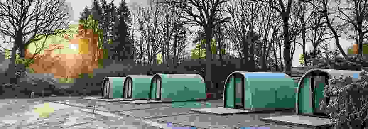Wintery scene of the pods with bare trees Wintery scene of the pods with bare trees
