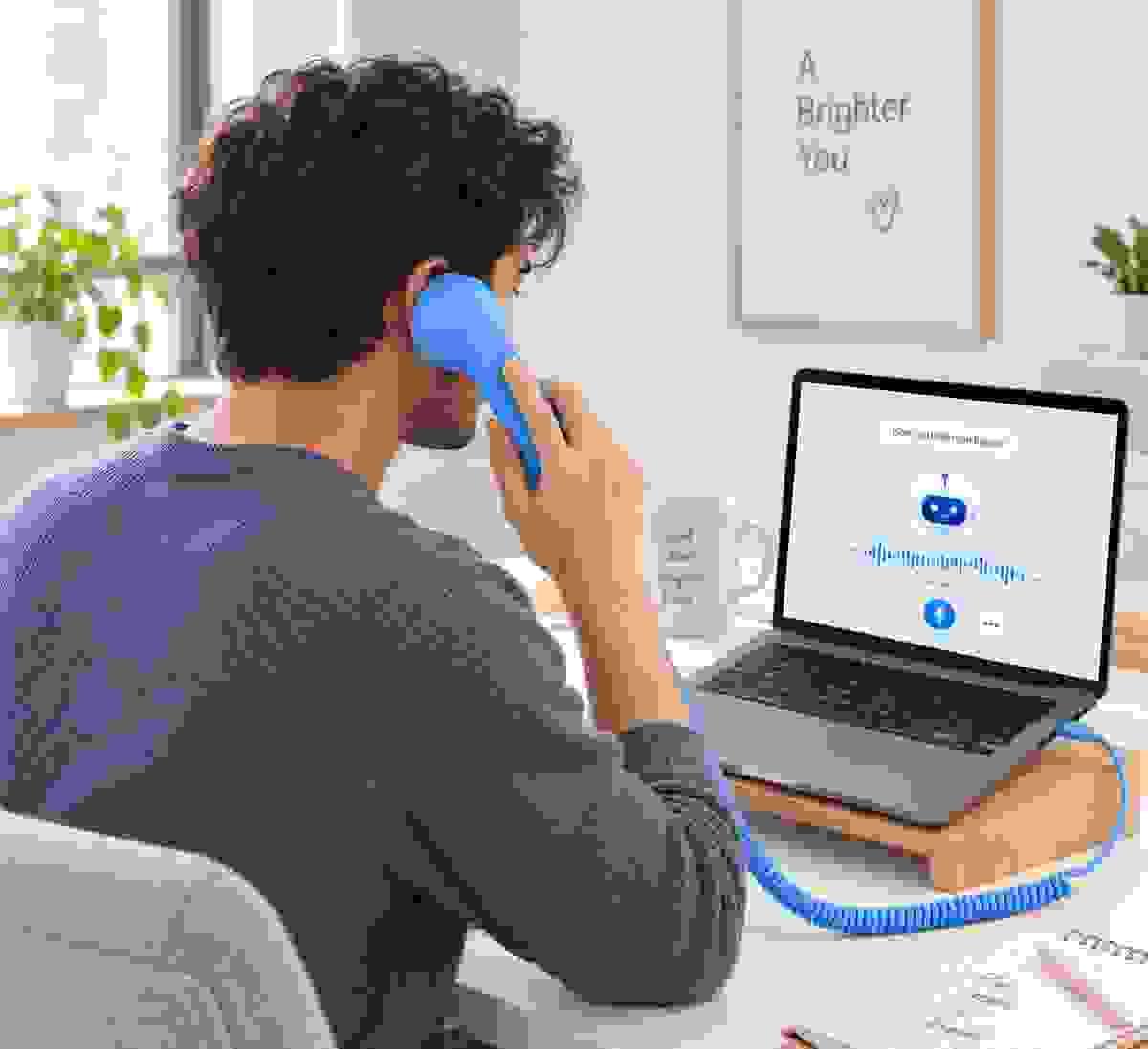 Retro phone handset used for AI voice interaction with a compatible device Retro phone handset used for AI voice interaction with a compatible device
