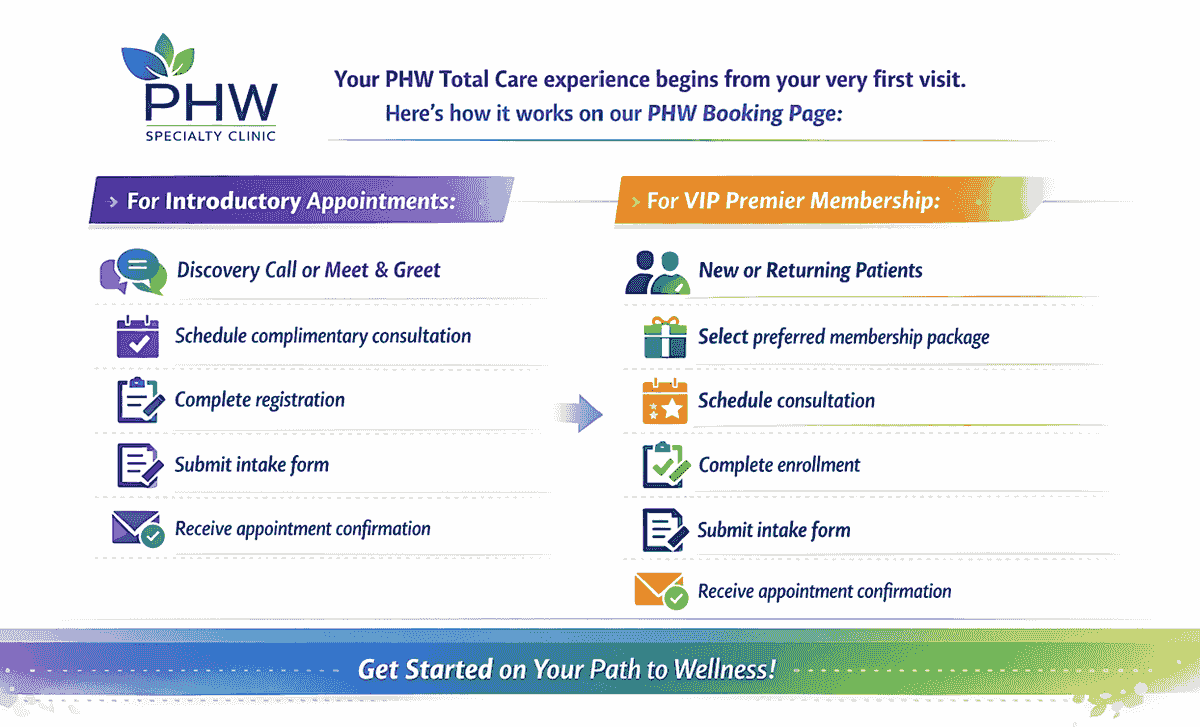 Elevate Your Health Experience PHW Specialty Clinic is a boutique, concierge-style integrative medicine practice in Tysons, Virginia specializing in root-cause diagnostics, personalized treatment plans, and premium high-access care. We help busy professionals and individuals with chronic, complex, or hormone-related conditions reclaim their energy, vitality, and long-term health through a tailored, highly attentive medical experience. Elevate Your Health Experience PHW Specialty Clinic is a boutique, concierge-style integrative medicine practice in Tysons, Virginia specializing in root-cause diagnostics, personalized treatment plans, and premium high-access care. We help busy professionals and individuals with chronic, complex, or hormone-related conditions reclaim their energy, vitality, and long-term health through a tailored, highly attentive medical experience.