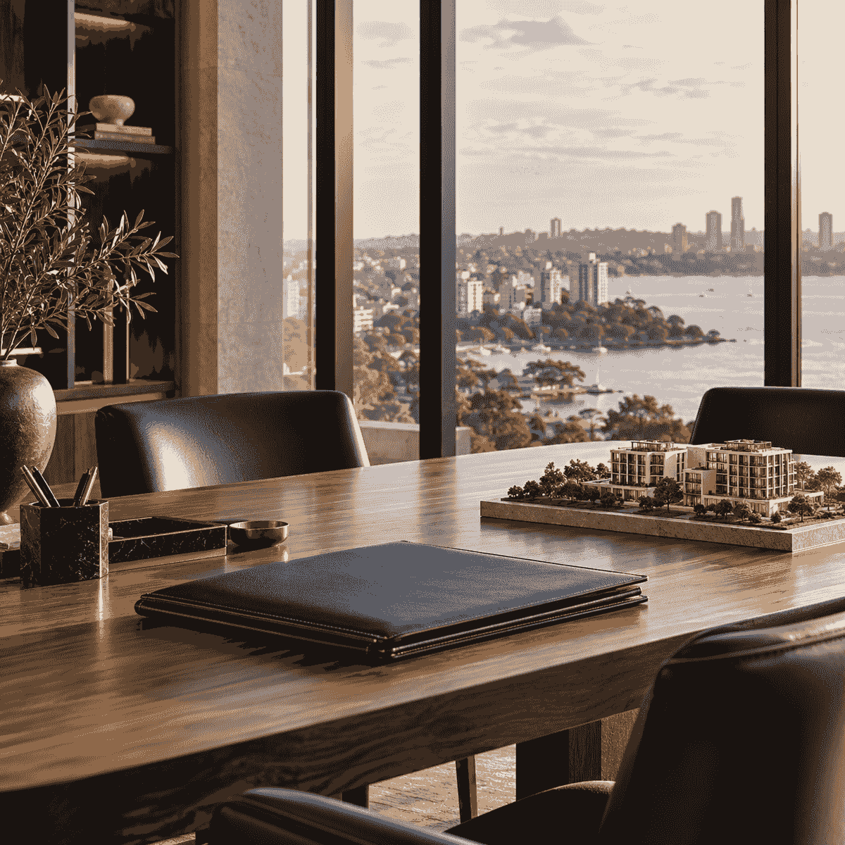 Illustrative private investment office overlooking a waterfront city — family offices and private capital. Illustrative private investment office overlooking a waterfront city — family offices and private capital.