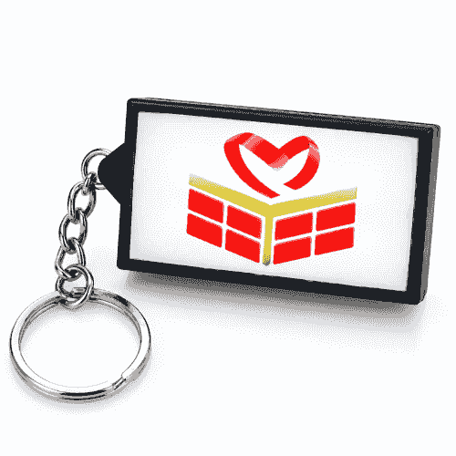 LED light-up sign keychain front view LED light-up sign keychain front view