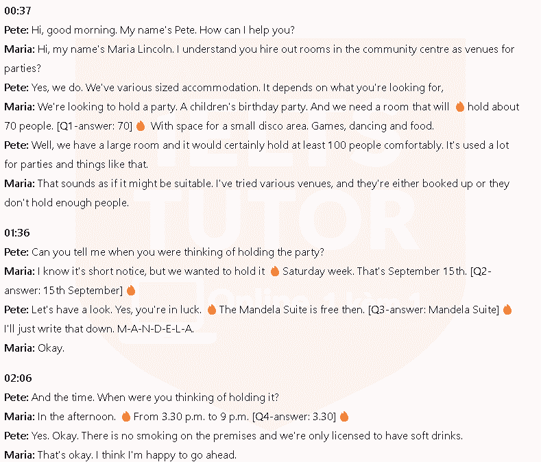 Venue booking form: Đề thi IELTS LISTENING (actual test)