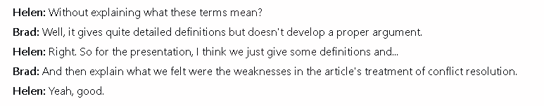 What TWO things do Brad and Helen agree to say about listening in groups?: Đề thi IELTS LISTENING (actual test)