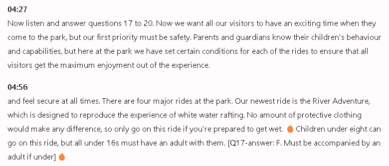 In what way is Camber’s different from other theme parks?: Đề thi IELTS LISTENING (actual test)