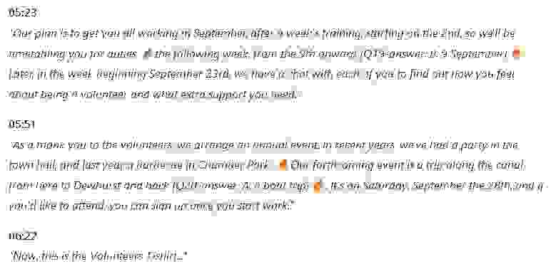 What is the role of the volunteers in each of the following activities?: Đề thi IELTS LISTENING (practice test)