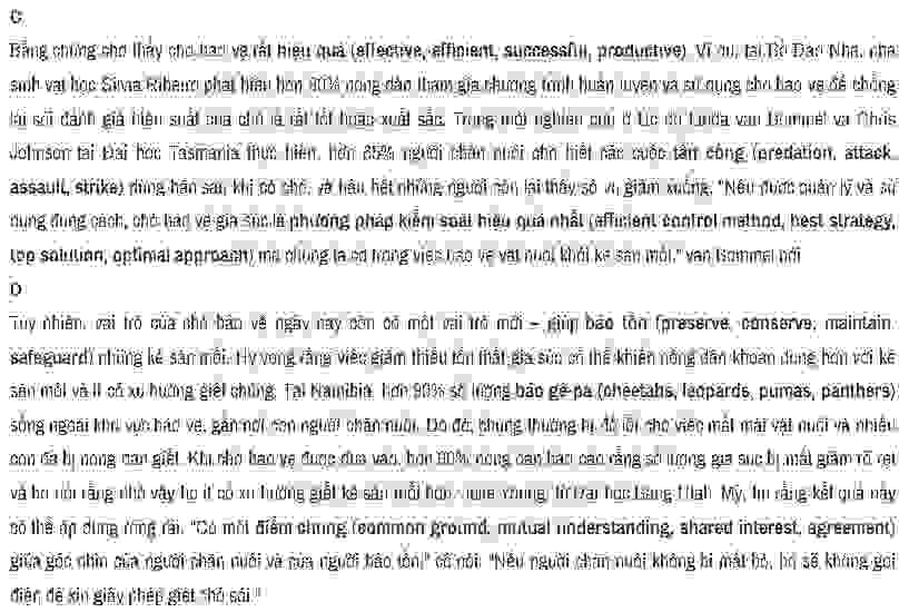 A new role for livestock guard dogs: Đề thi IELTS READING (IELTS Reading Practice Test)