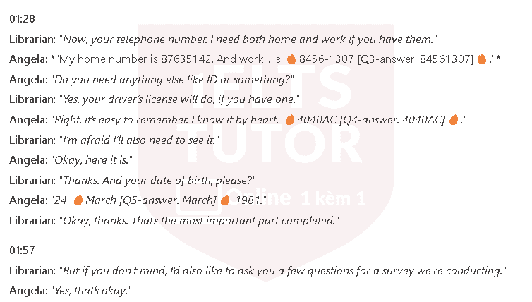 Library application form: Đề thi IELTS LISTENING (practice test)