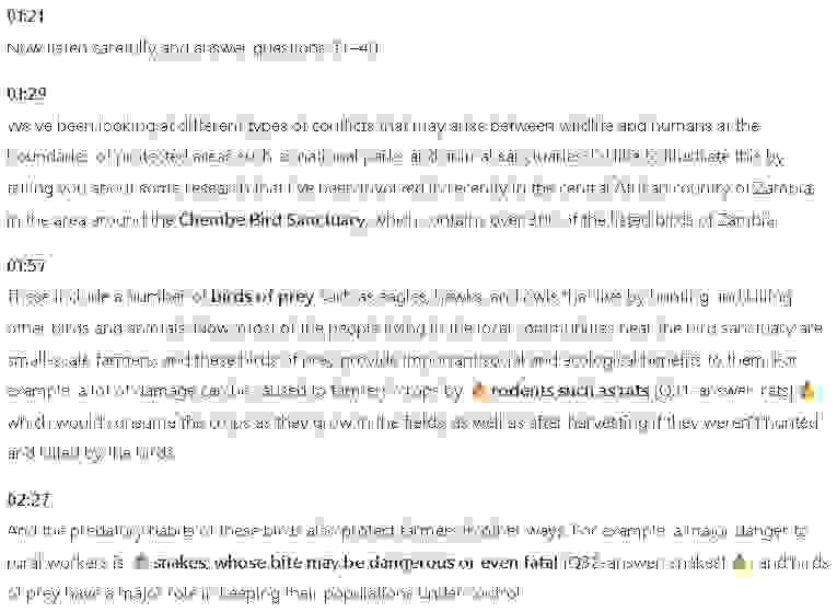 Research in the area around the Chembe Bird Sanctuary: Đề thi IELTS LISTENING (practice test)