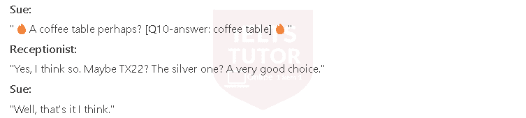 KT Furniture customer order form: Đề thi IELTS LISTENING (practice test)