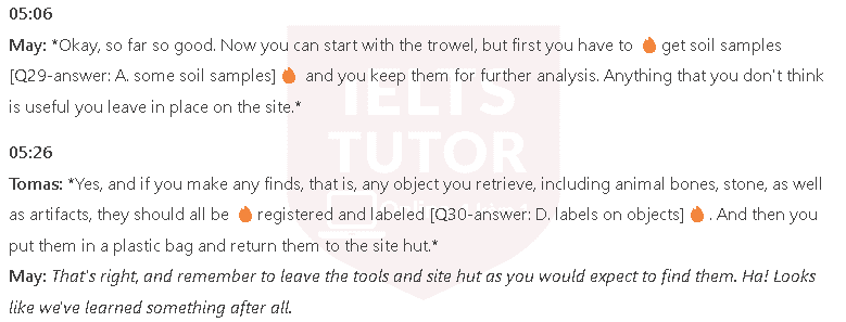 Taking part in archaeological excavations: Đề thi IELTS LISTENING (actual test)