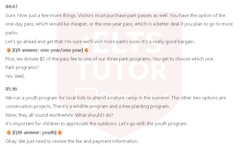 Campsite Reservation Form: Đề thi IELTS LISTENING (actual test)