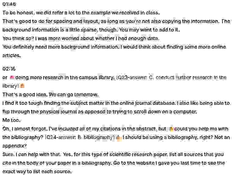 Which part has the tutor already read?: