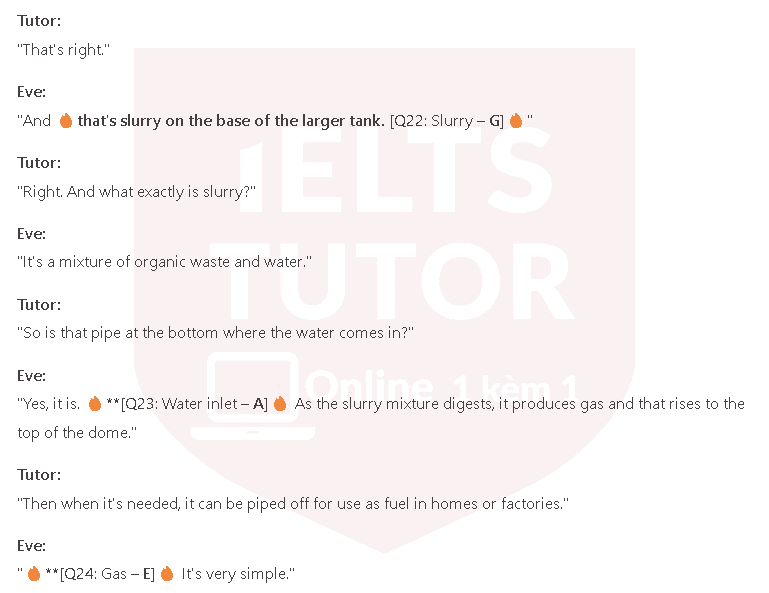 Biogas Plant: Đề thi IELTS LISTENING (actual test)