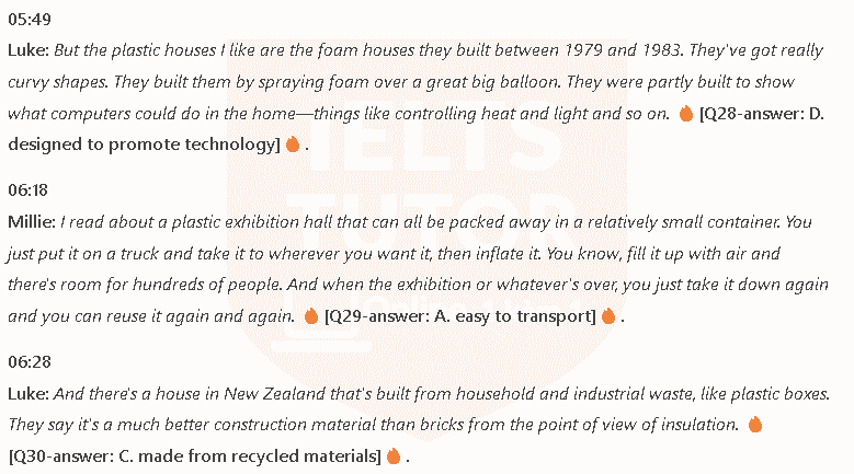 Buildings made of plastic: Đề thi IELTS LISTENING (actual test)