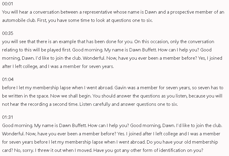 MEMBERSHIP APPLICATION FORM: Đề thi IELTS LISTENING (actual test)