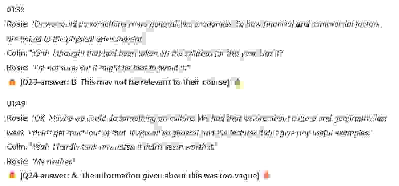 What do Rosie and Colin's opinion about each of the following aspects of human geography?: Đề thi IELTS LISTENING (practice test)