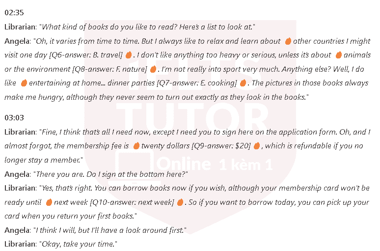 Library application form: Đề thi IELTS LISTENING (practice test)