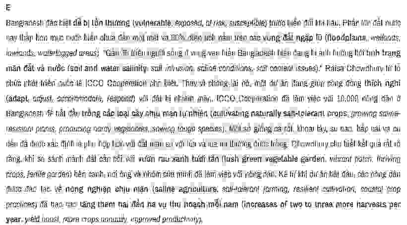 Adapting to the effects of climate change: Đề thi IELTS READING (IELTS Reading Practice Test)