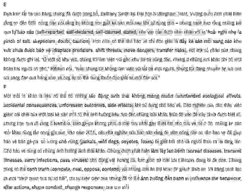 A new role for livestock guard dogs: Đề thi IELTS READING (IELTS Reading Practice Test)