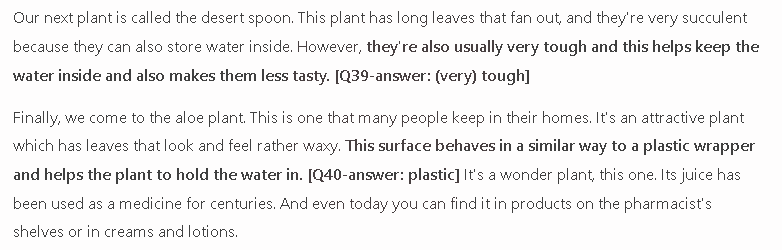 DESERT PLANTS: Đề thi IELTS LISTENING (practice test)