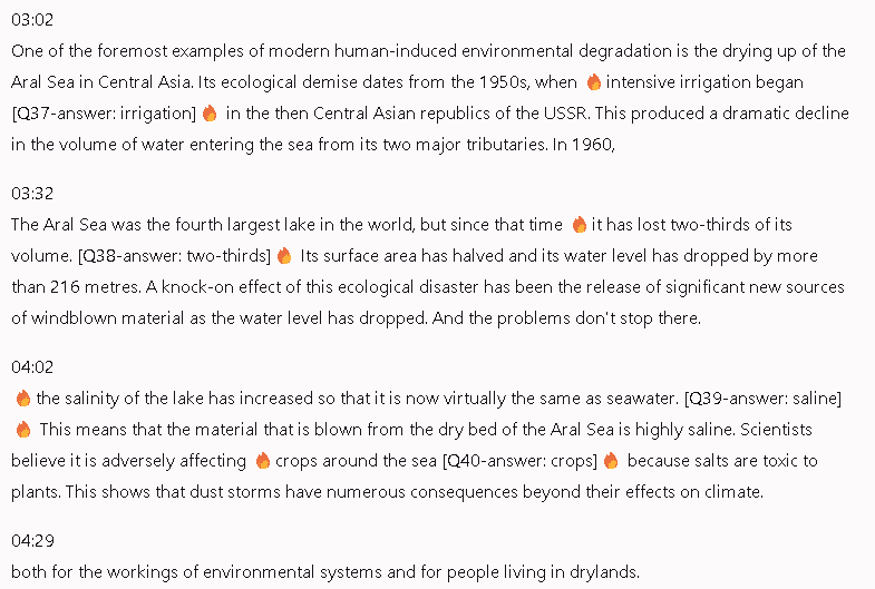 Effect of desert dust on global climate: Đề thi IELTS LISTENING (actual test)