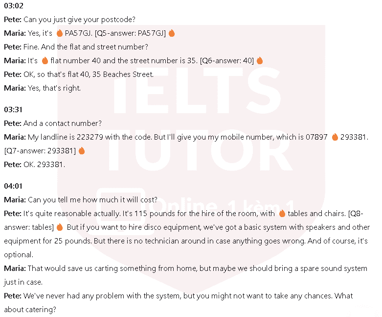 Venue booking form: Đề thi IELTS LISTENING (actual test)