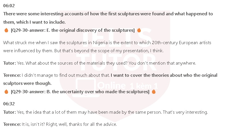Presentation on African art: Đề thi IELTS LISTENING (actual test)
