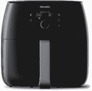 Philips Premium Airfryer XXL on countertop with crispy fries