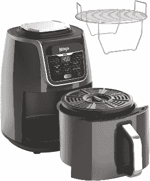 Ninja Air Fryer Max XL with touchscreen display on countertop