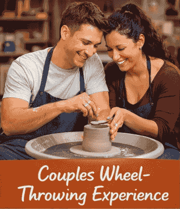 Couples wheel-throwing experience in a private pottery session Couples wheel-throwing experience in a private pottery session