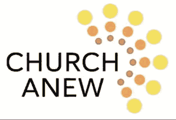 Logo for Church Anew white rectangle with Church Anew in black letters fan of red orange and yellow circles to the right Logo for Church Anew white rectangle with Church Anew in black letters fan of red orange and yellow circles to the right
