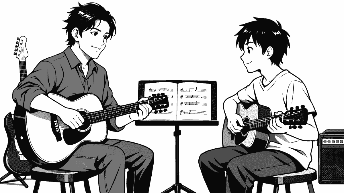 ギターレッスンの様子 ギターレッスンの様子