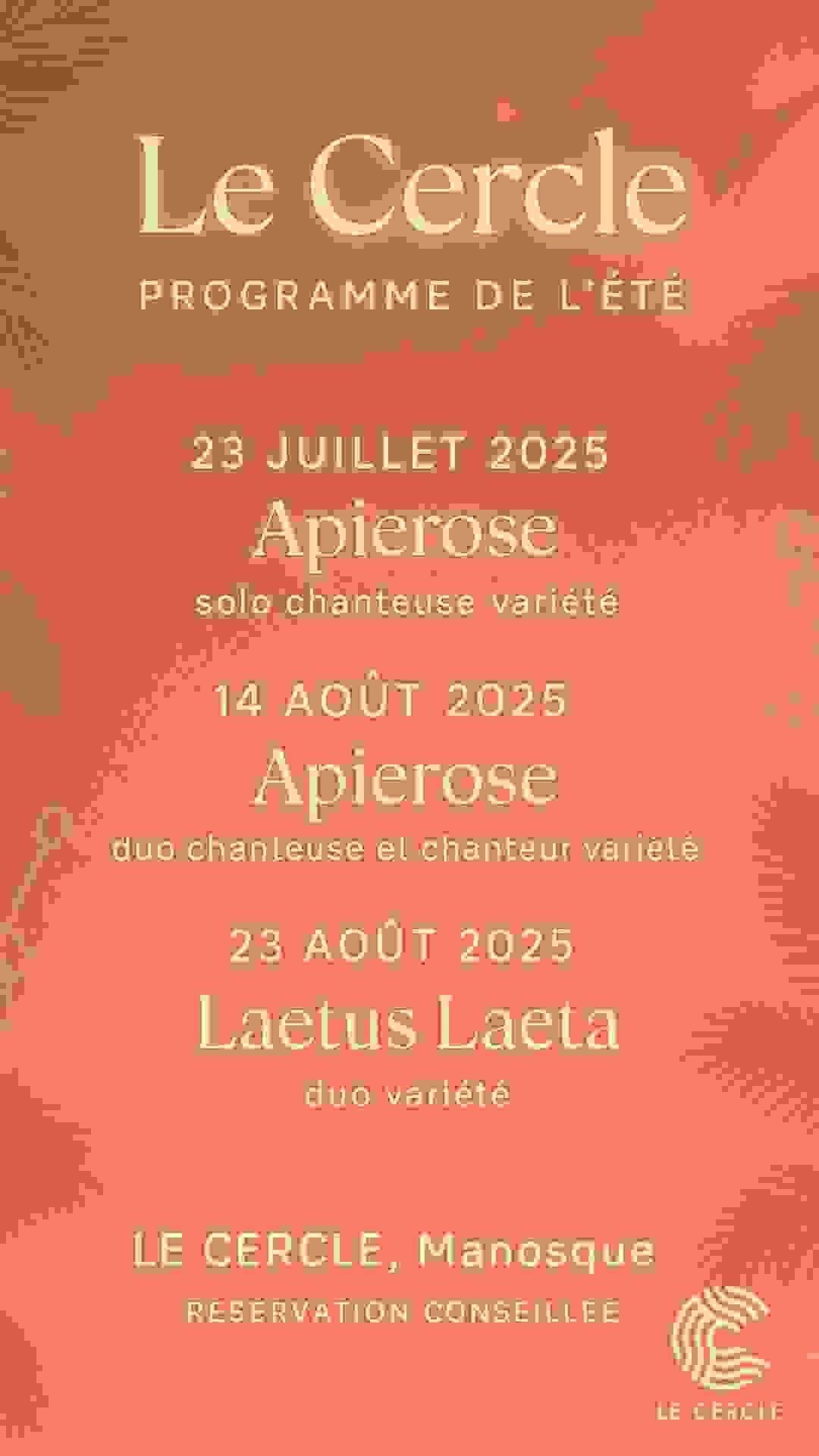 Découvrez le programme de l'été au Cercle, en centre-ville de Manosque (04)