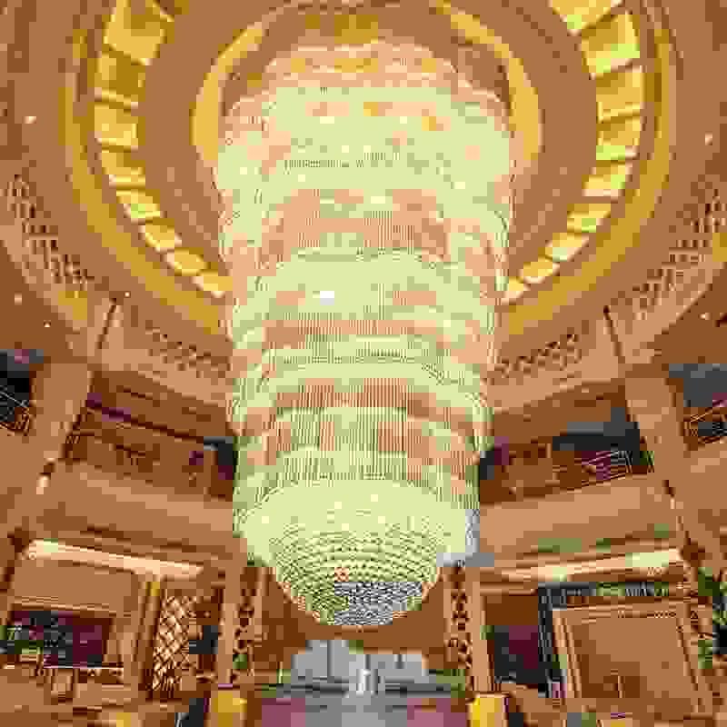 Modern custom chandeliers for hotel lobby lighting