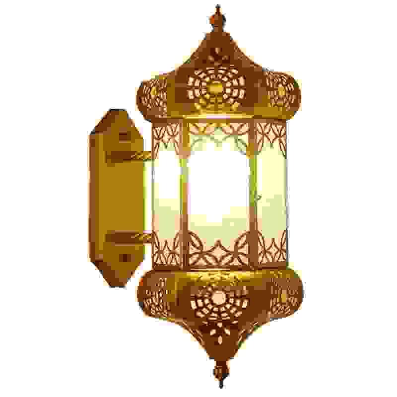 Hollow-cut metal Islamic wall lamp