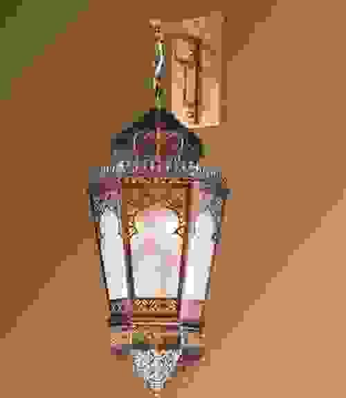 Brass Moroccan style wall lantern for mosque