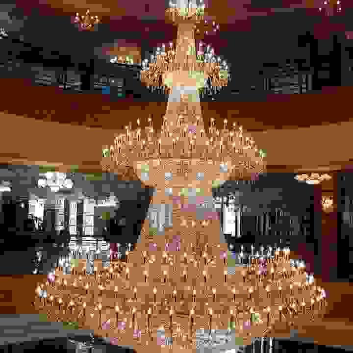 Custom gold empire crystal chandelier for luxury hotel lobby lighting