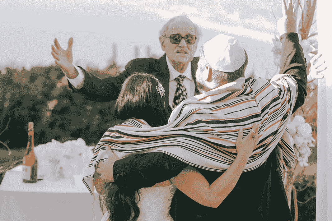 Traditional Jewish wedding ceremony under the Chuppah