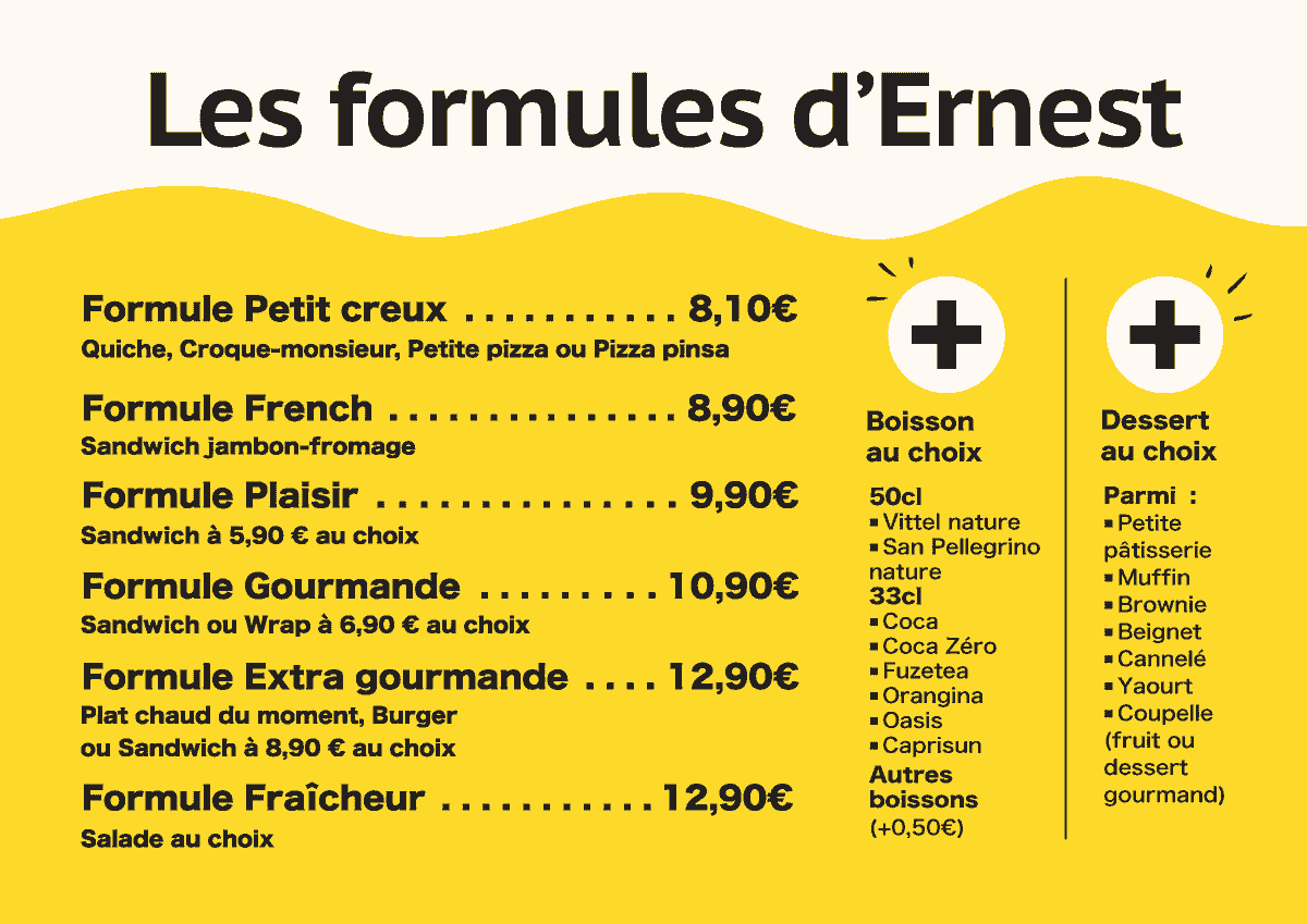 Les formules d'Ernest à Manosque Les formules d'Ernest à Manosque