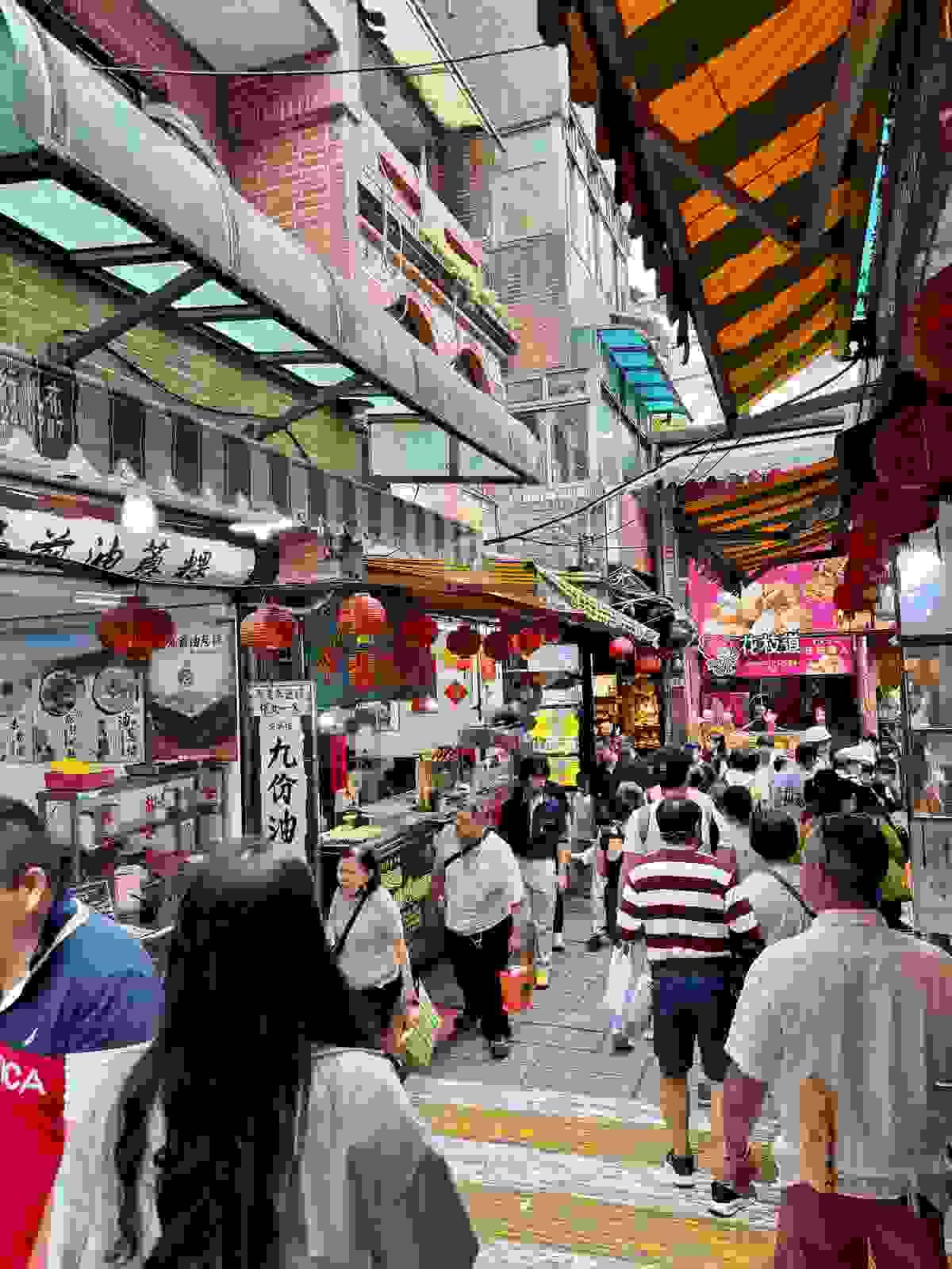 People strolling the Jiufen Old Street Market