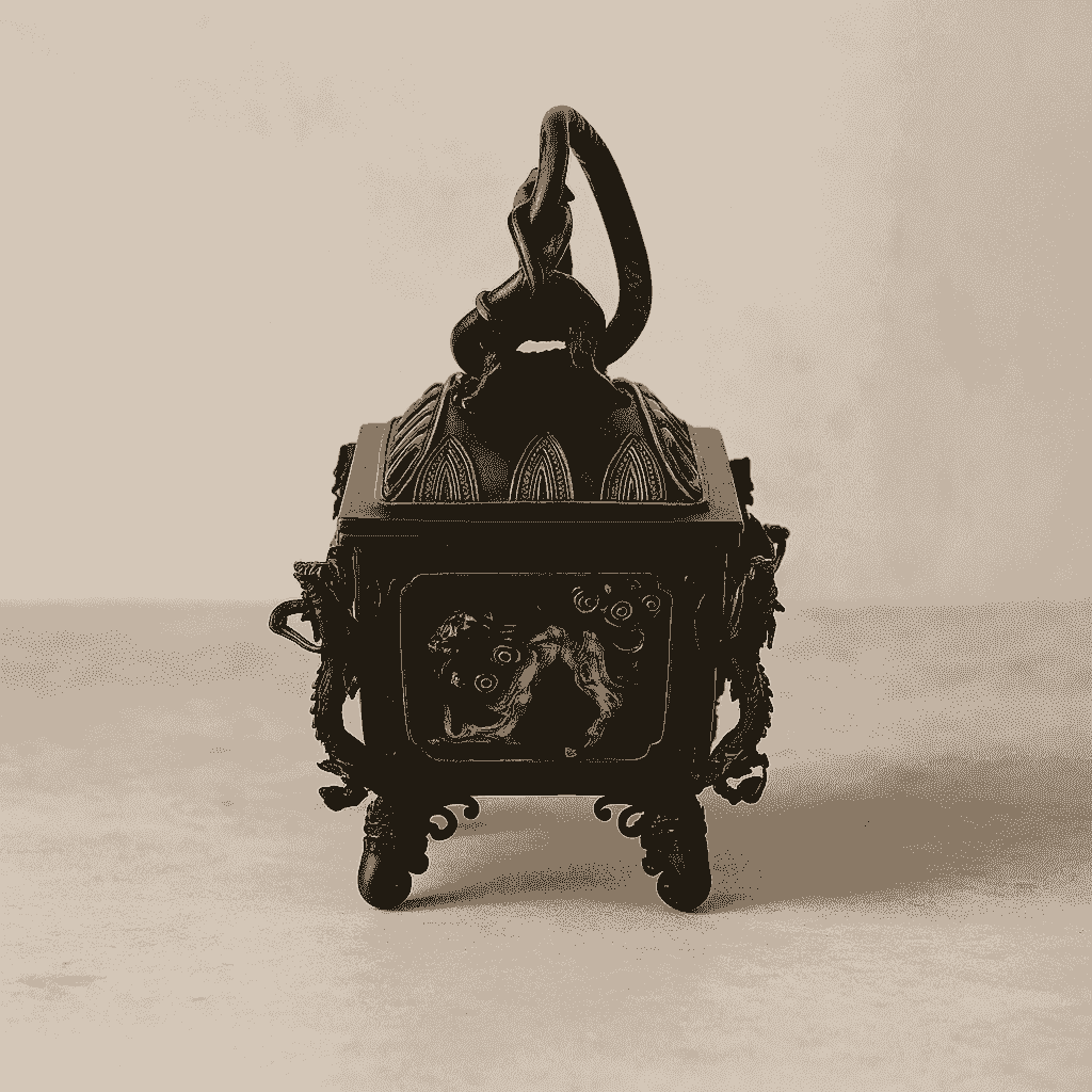 Neoi artisan burner made from aged brass, radiating quiet luxury and craft.