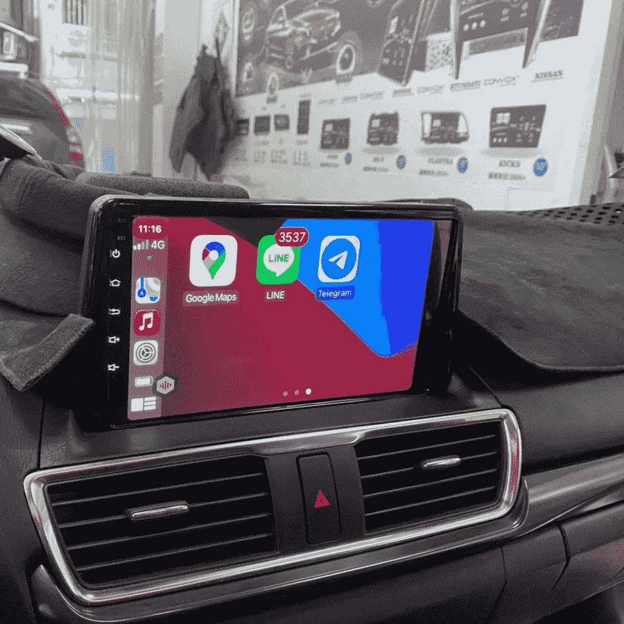 Mazda3 安卓車機顯示 CarPlay 導航畫面