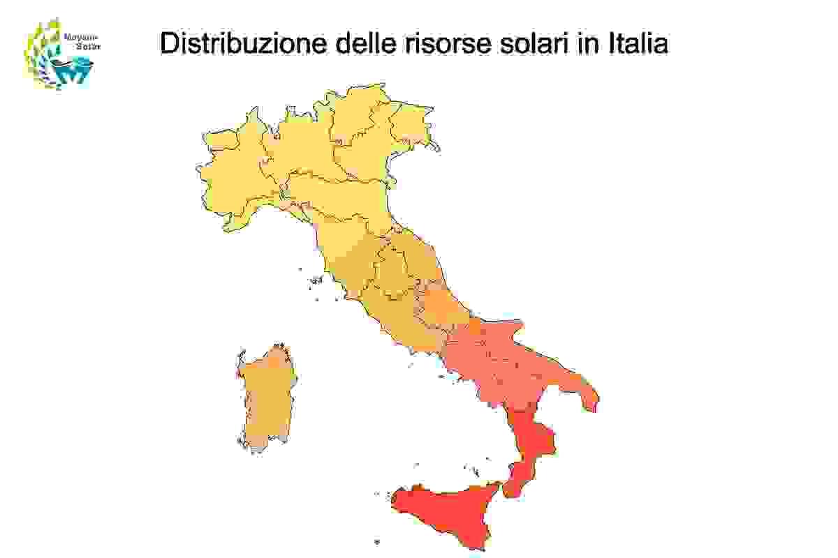 Distribuzione delle risorse solari in Italia